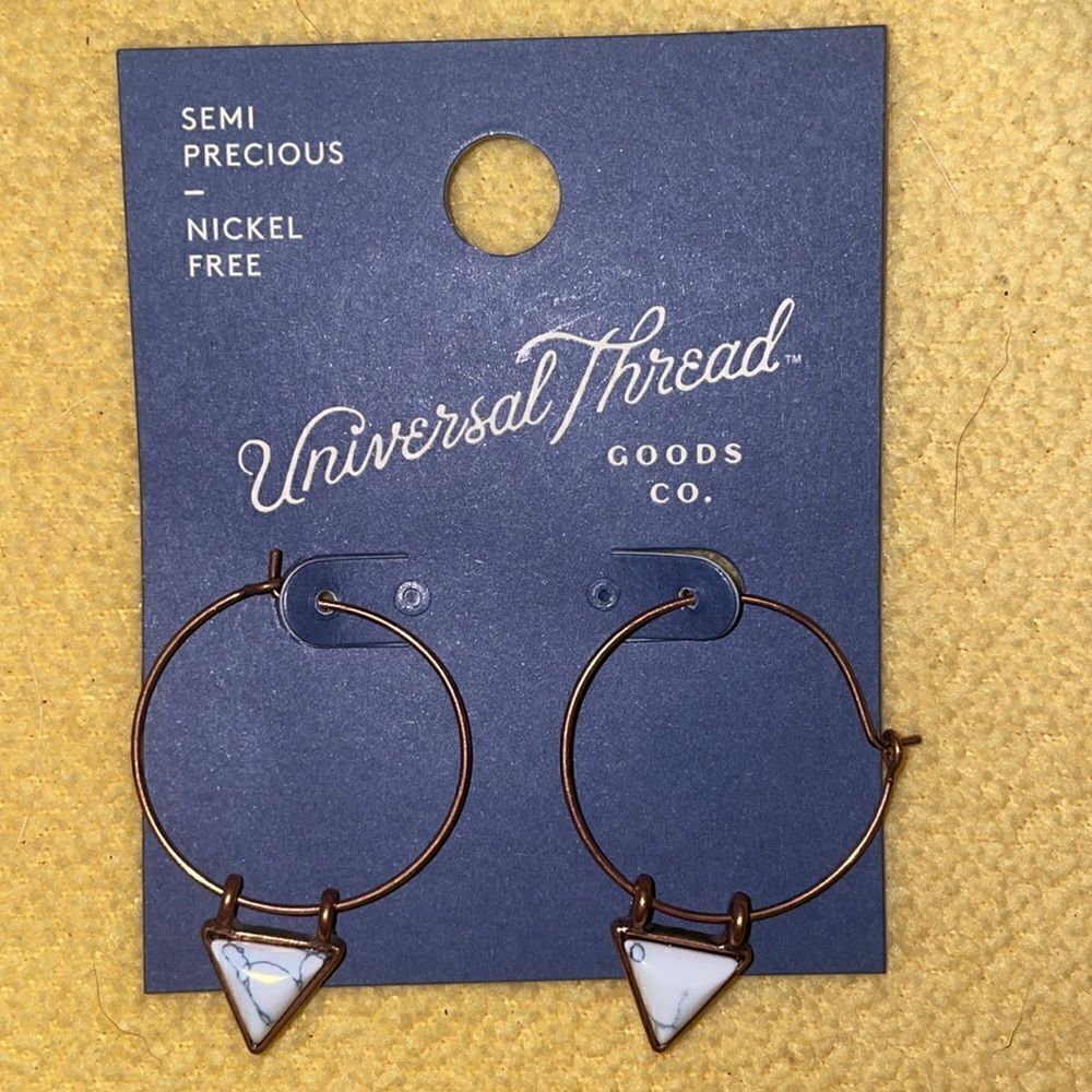 (5/$25) Universal Thread Semi Precious Nickel Free hoop earrings, NWT